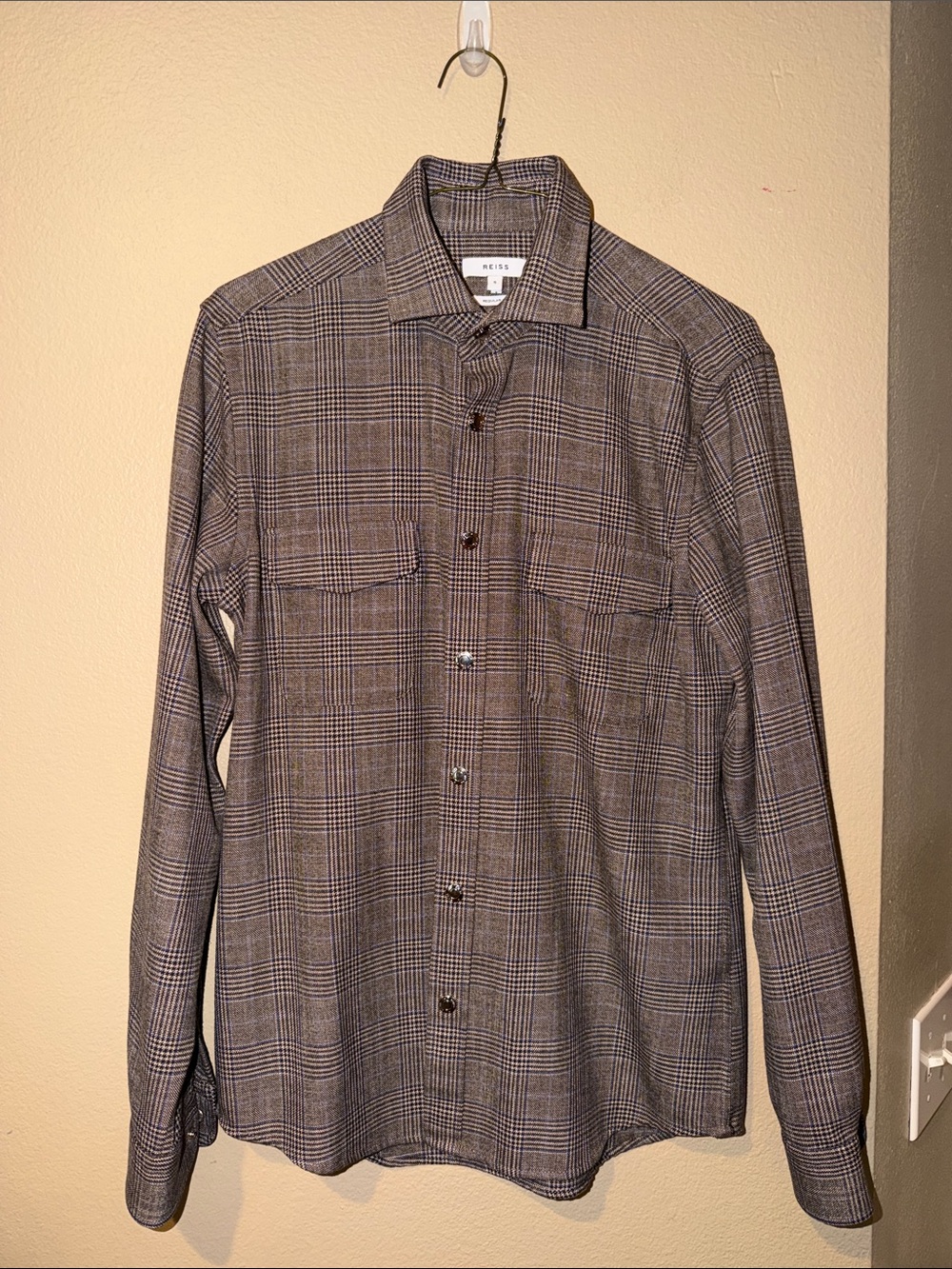 Reiss Checked Press Stud Overshirt